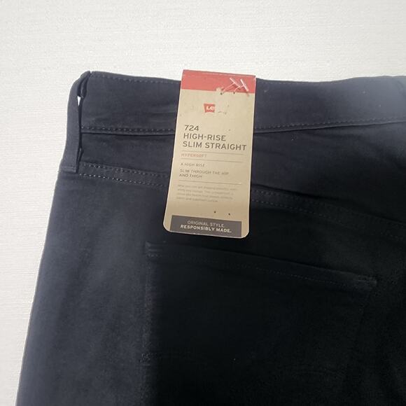 Levi's 724 high rise slim straight jeans size 38''x41'' women's black - Picture 9 of 9